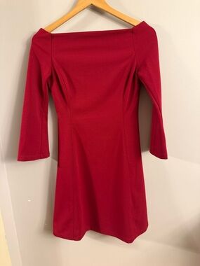 Lark & Ro Red Off Shoulder Fit & Flare Dress Size 2 Minimalist Cocktail Dress